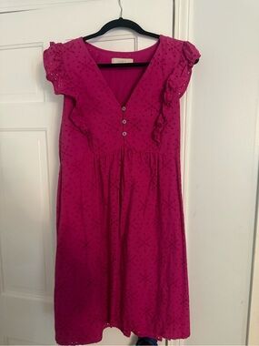 LOFT Hot Pink Blouse Dress